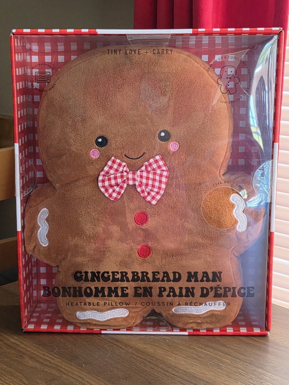 NWT Gingerbread Man Plush Heatable Pillow